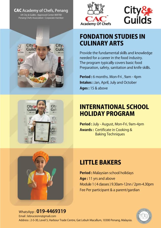 CAC foundation studies and school holiday programmes flyer